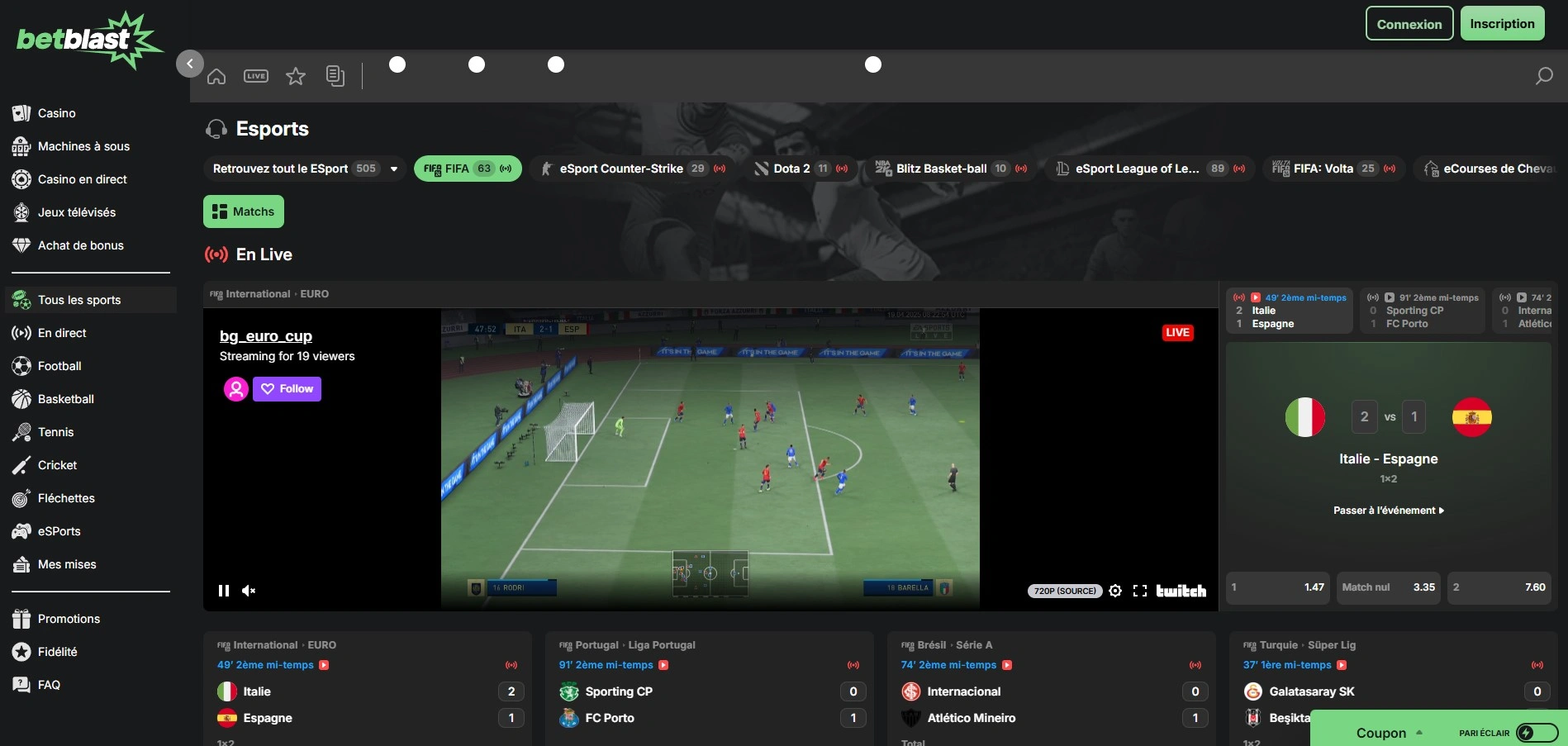 Participez aux événements e-sport compétitifs sur Betblast