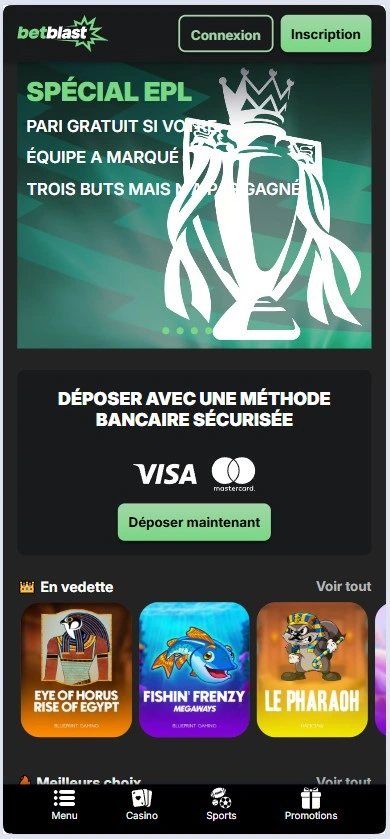 Version mobile ultra fluide de Betblast pour tout appareil