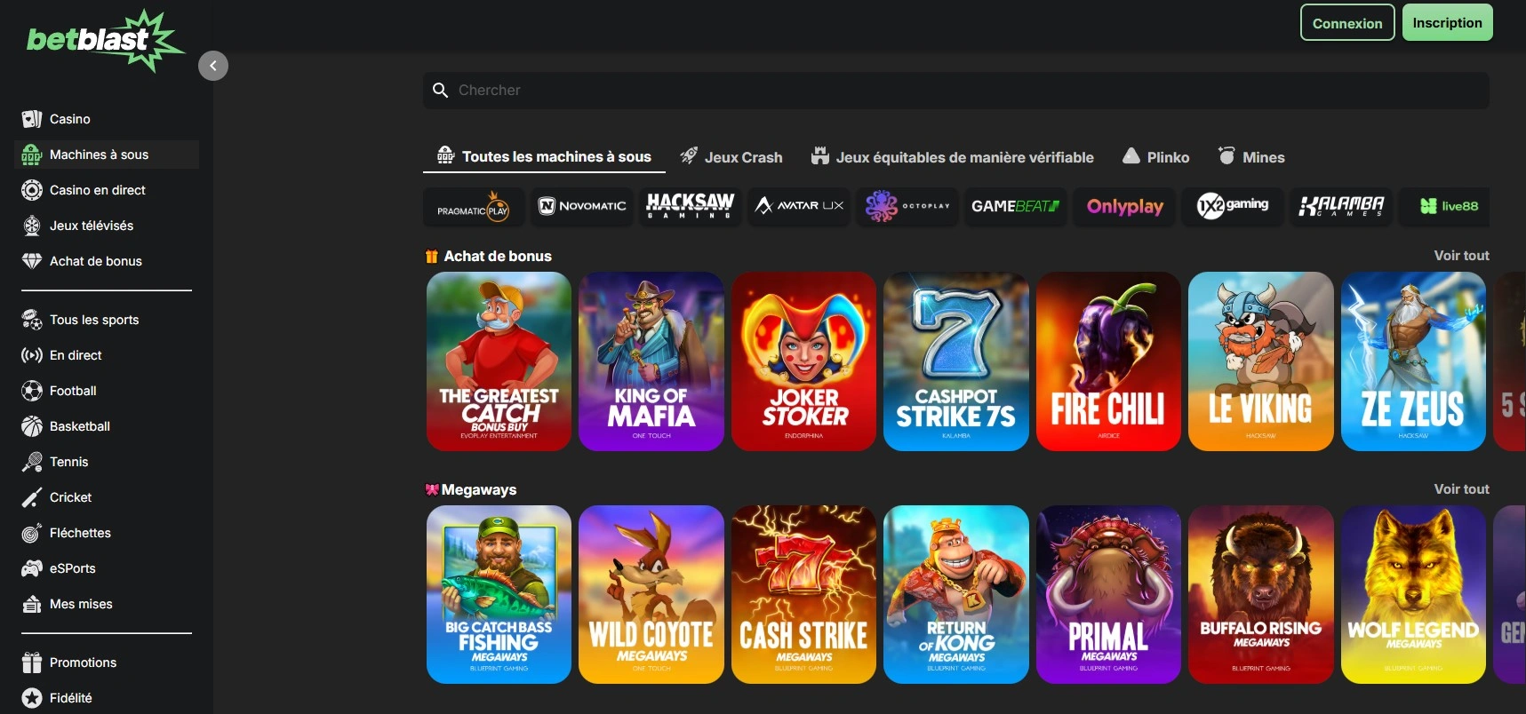 Betblast Casino : Sélection des machines à sous les plus appréciées